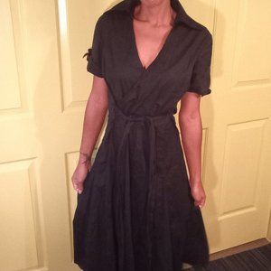 super comfy METRO STYLE vintage look black tie waisted dress